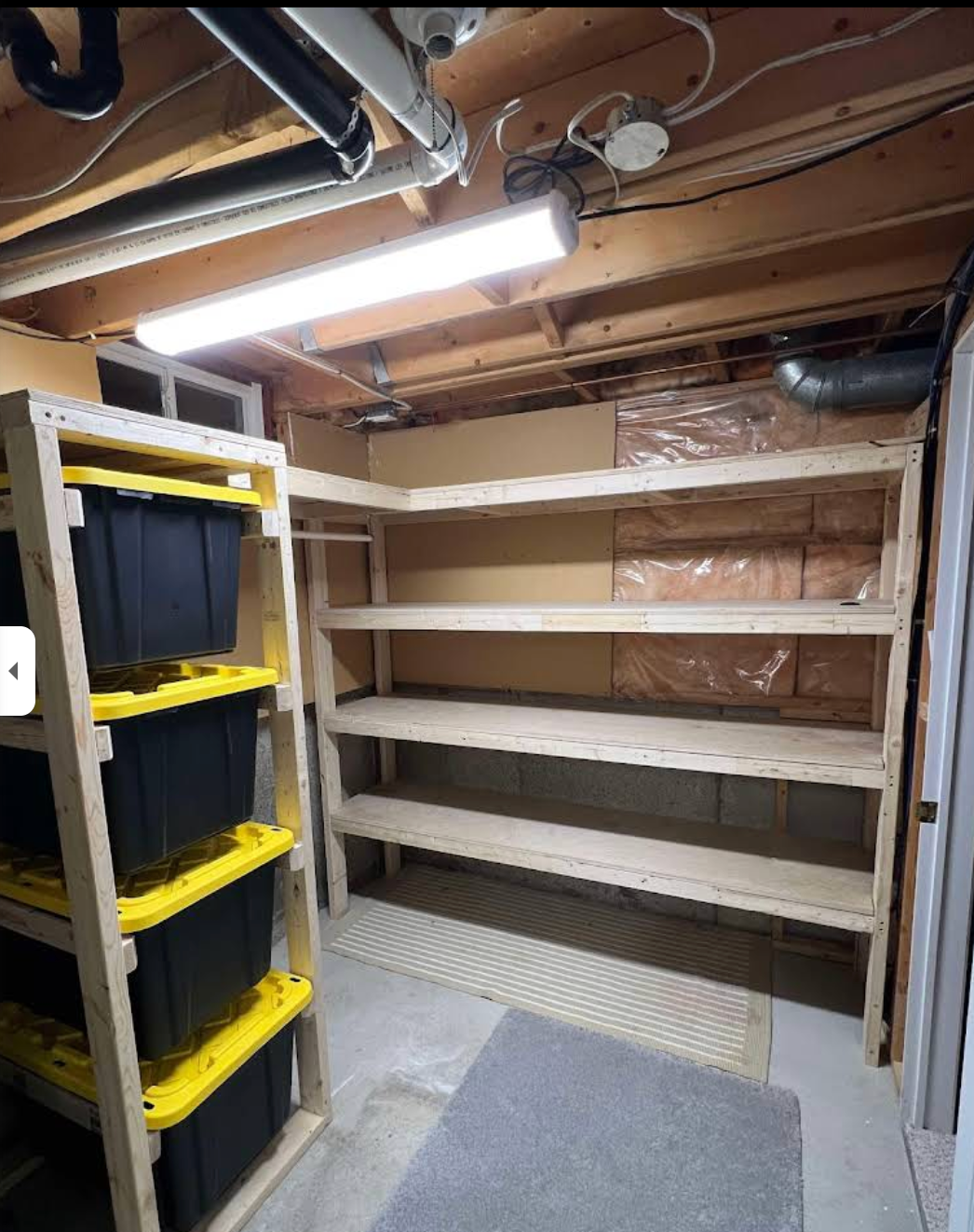 Solid pine wood shelving unit built with our lumber